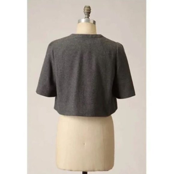 Elevenses | Anthropologie Catalina Bolero gray wool jacket - Picture 2 of 7